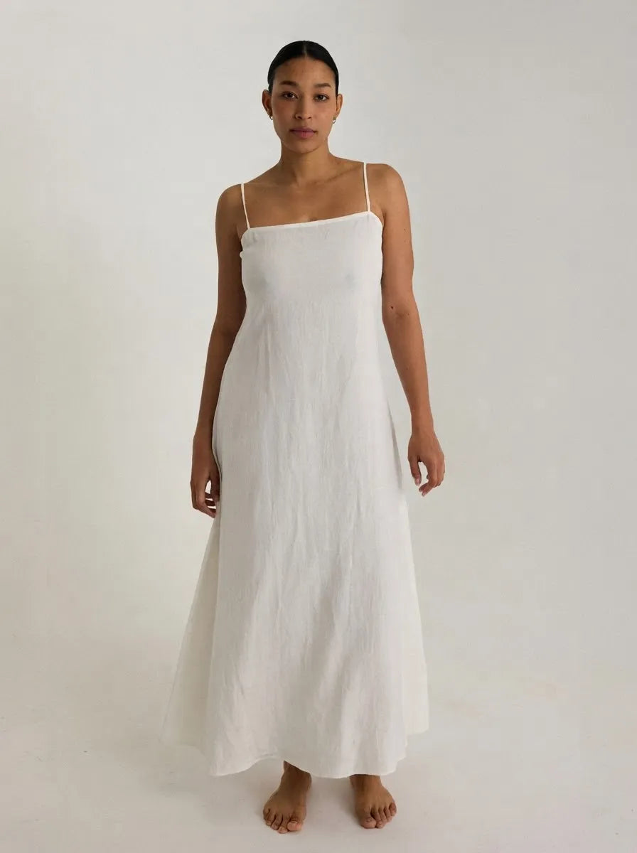 Marama Linen Dress Ivory
