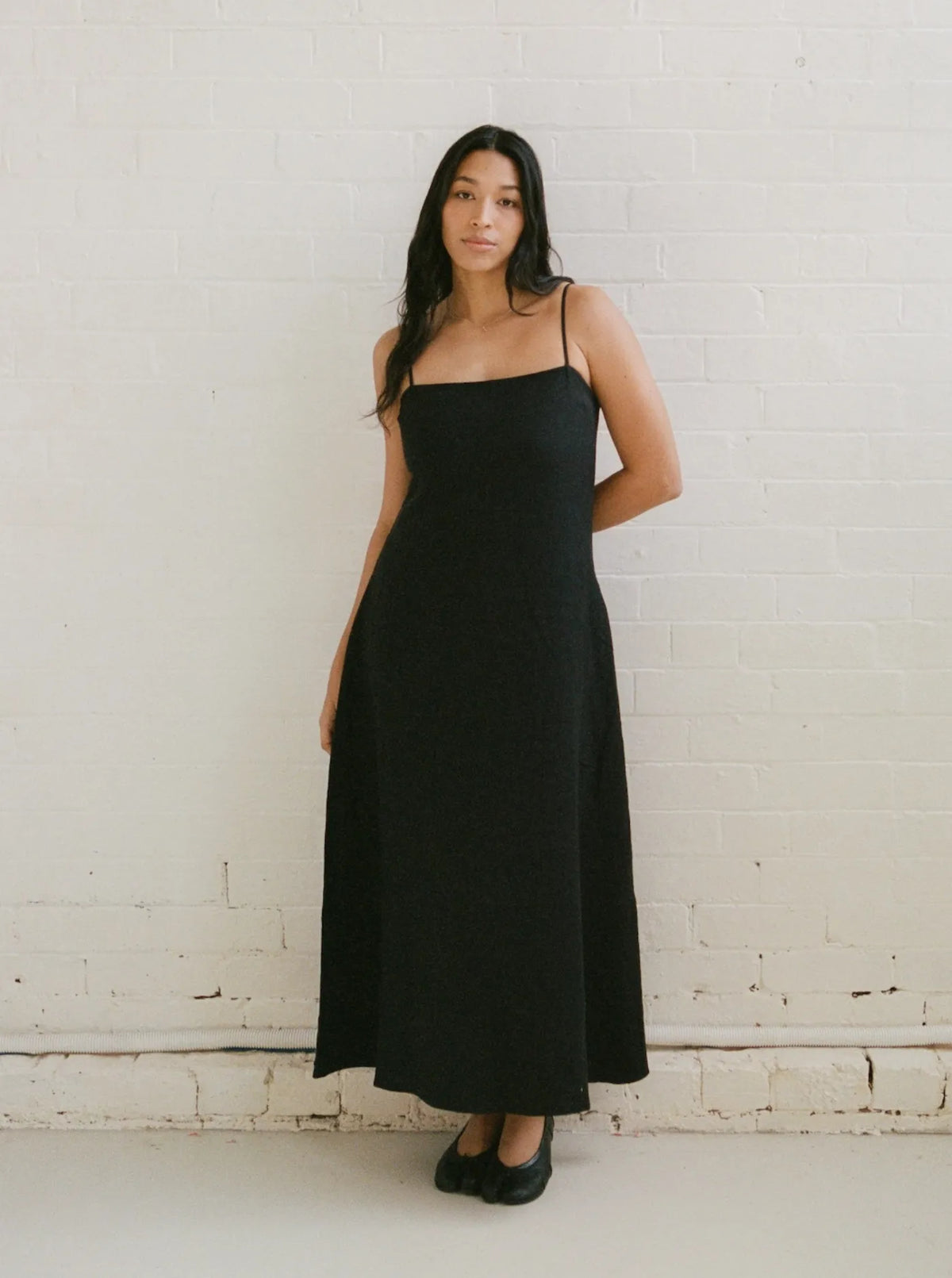 Marama Linen Dress Charcoal