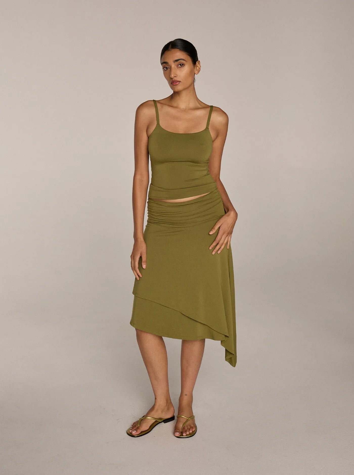 Pebble Singlet Olive