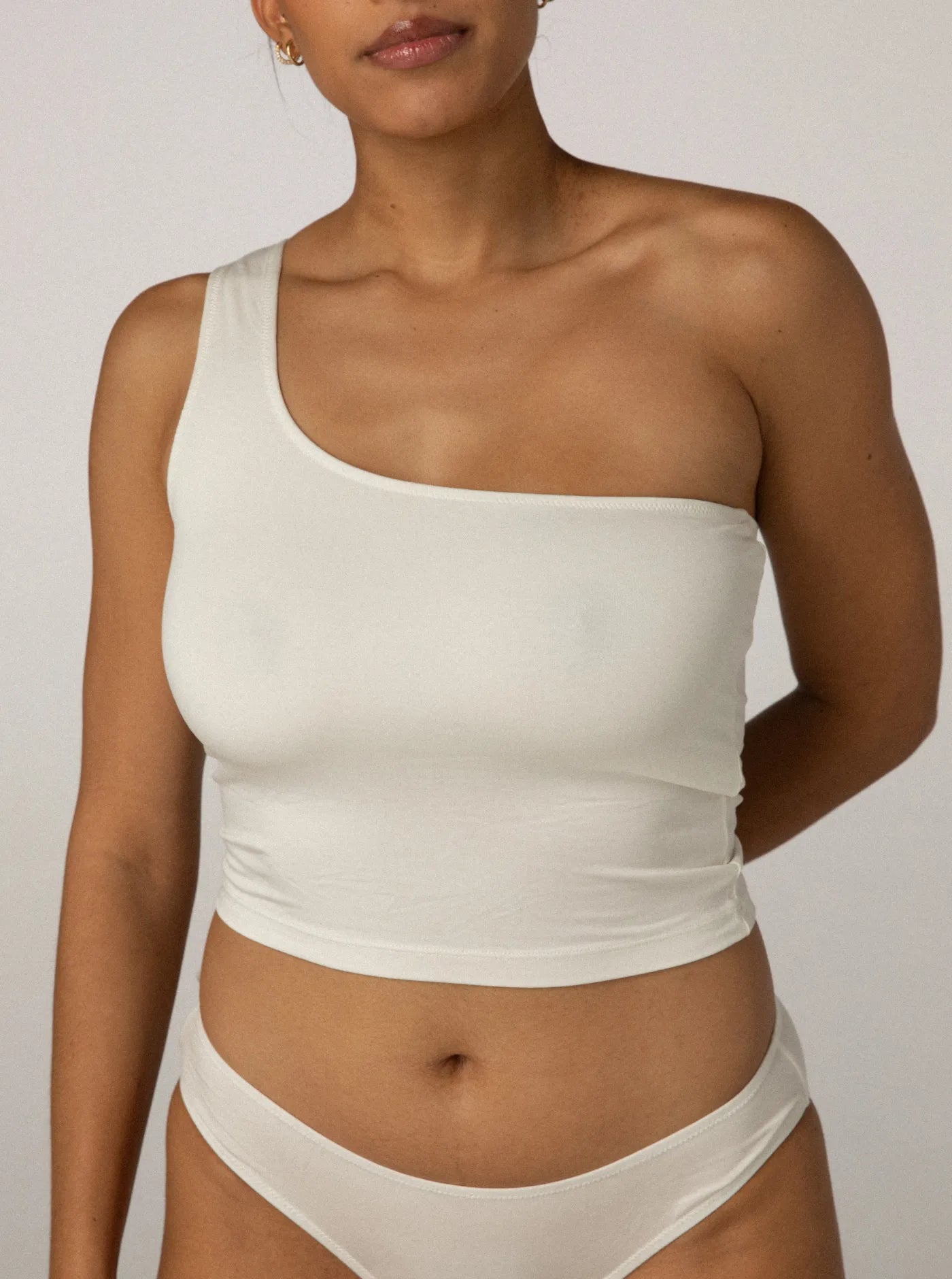 Aroha One Shoulder Top Ivory