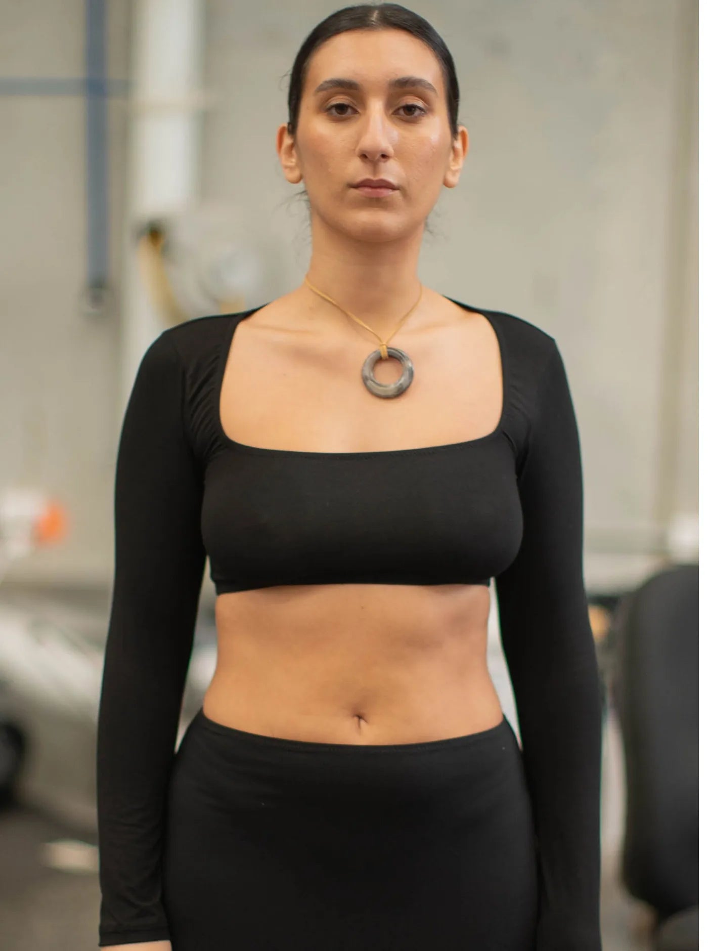 Charlotte Crop Top Charcoal