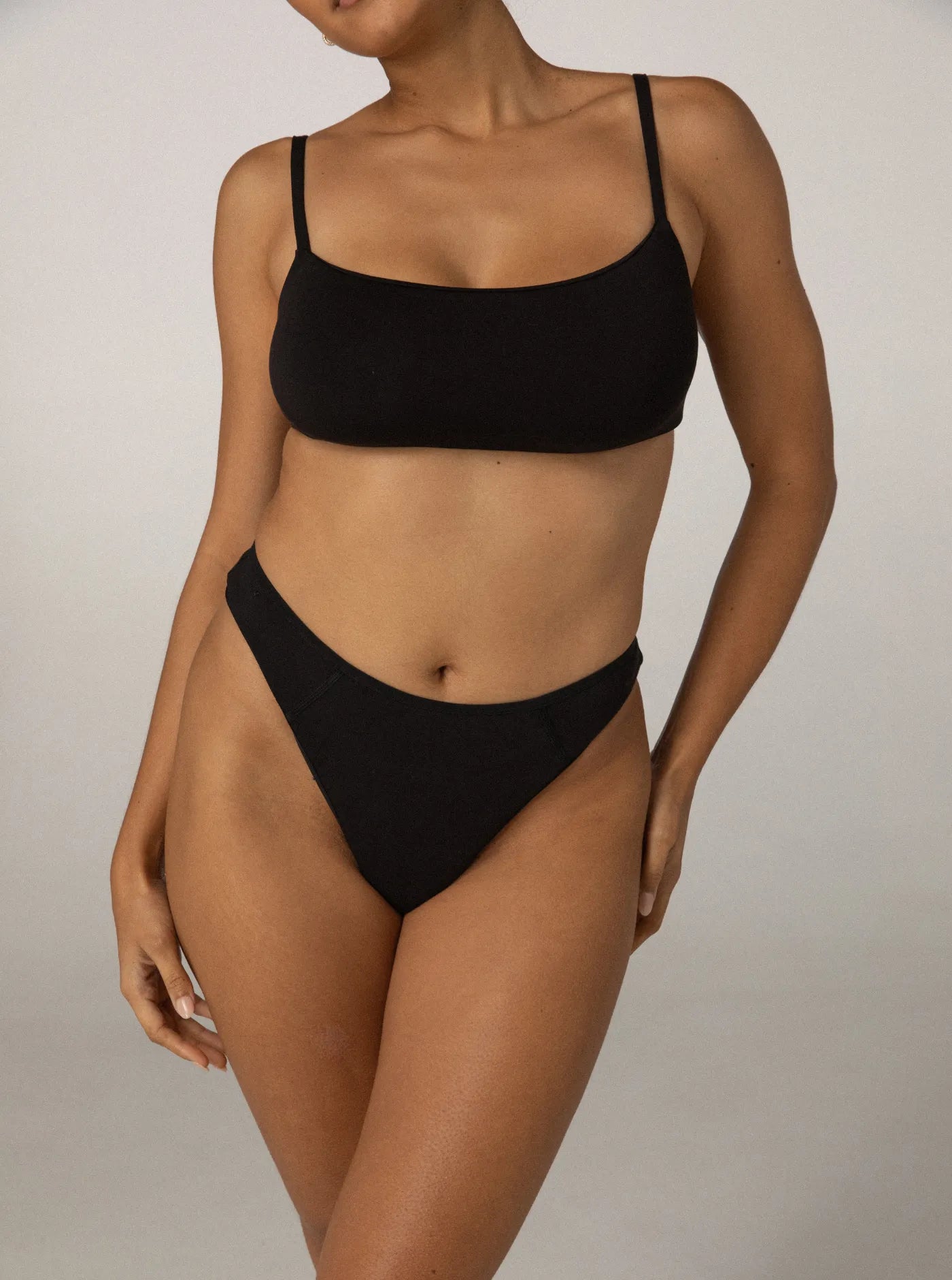 Leo High Cut Bra Charcoal