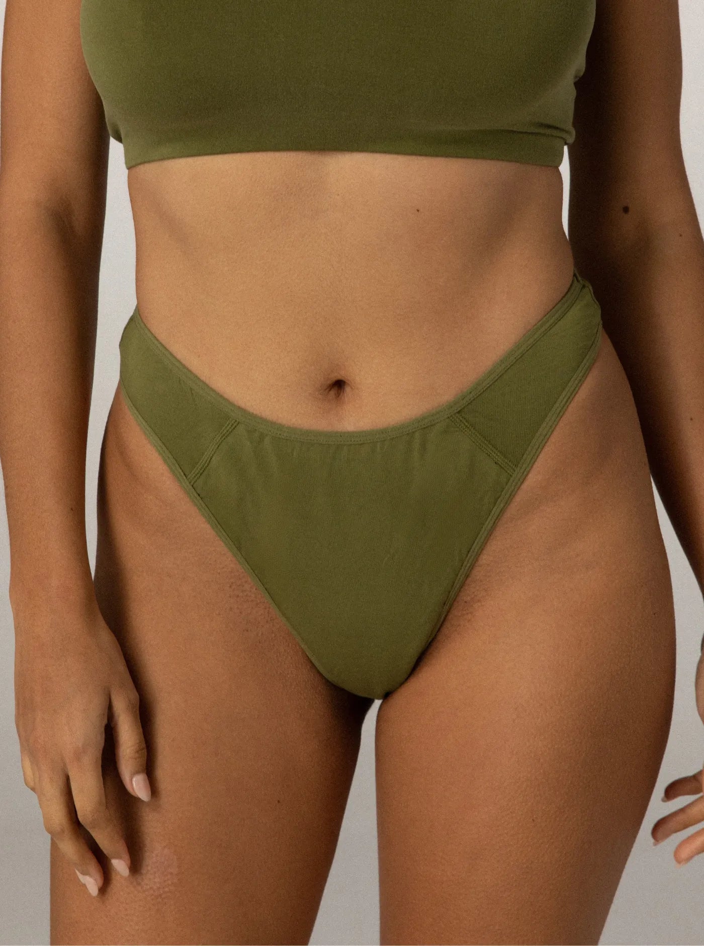 Period & Leakproof High Waist G-String Olive