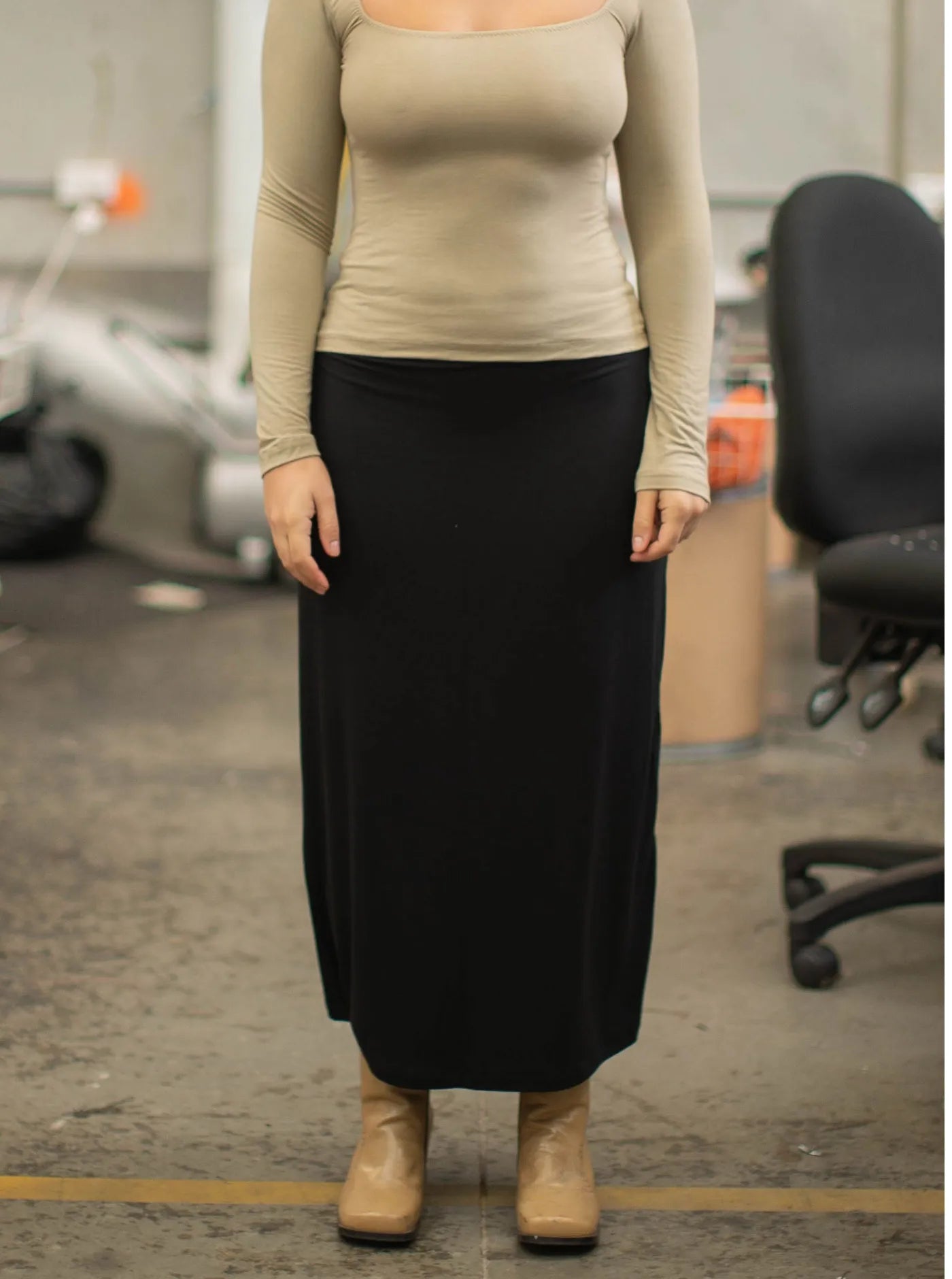 Onder Long Skirt Charcoal