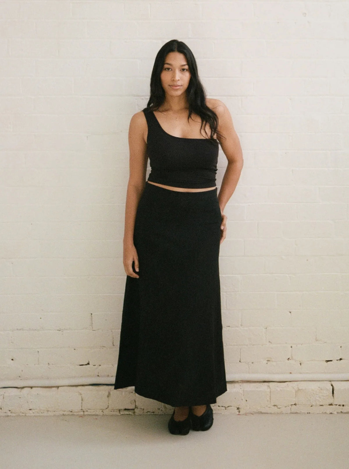 Tui Linen Skirt Charcoal