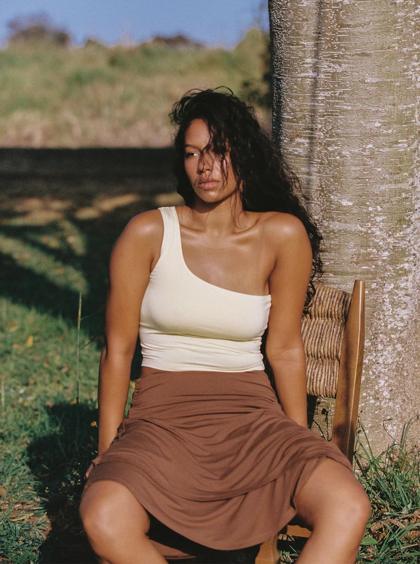 Aroha One Shoulder Top Butter