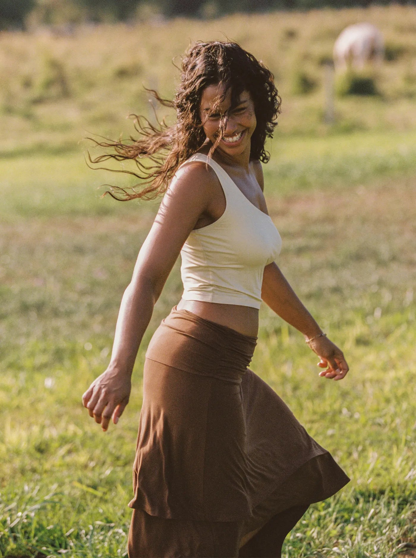 Aroha One Shoulder Top Butter