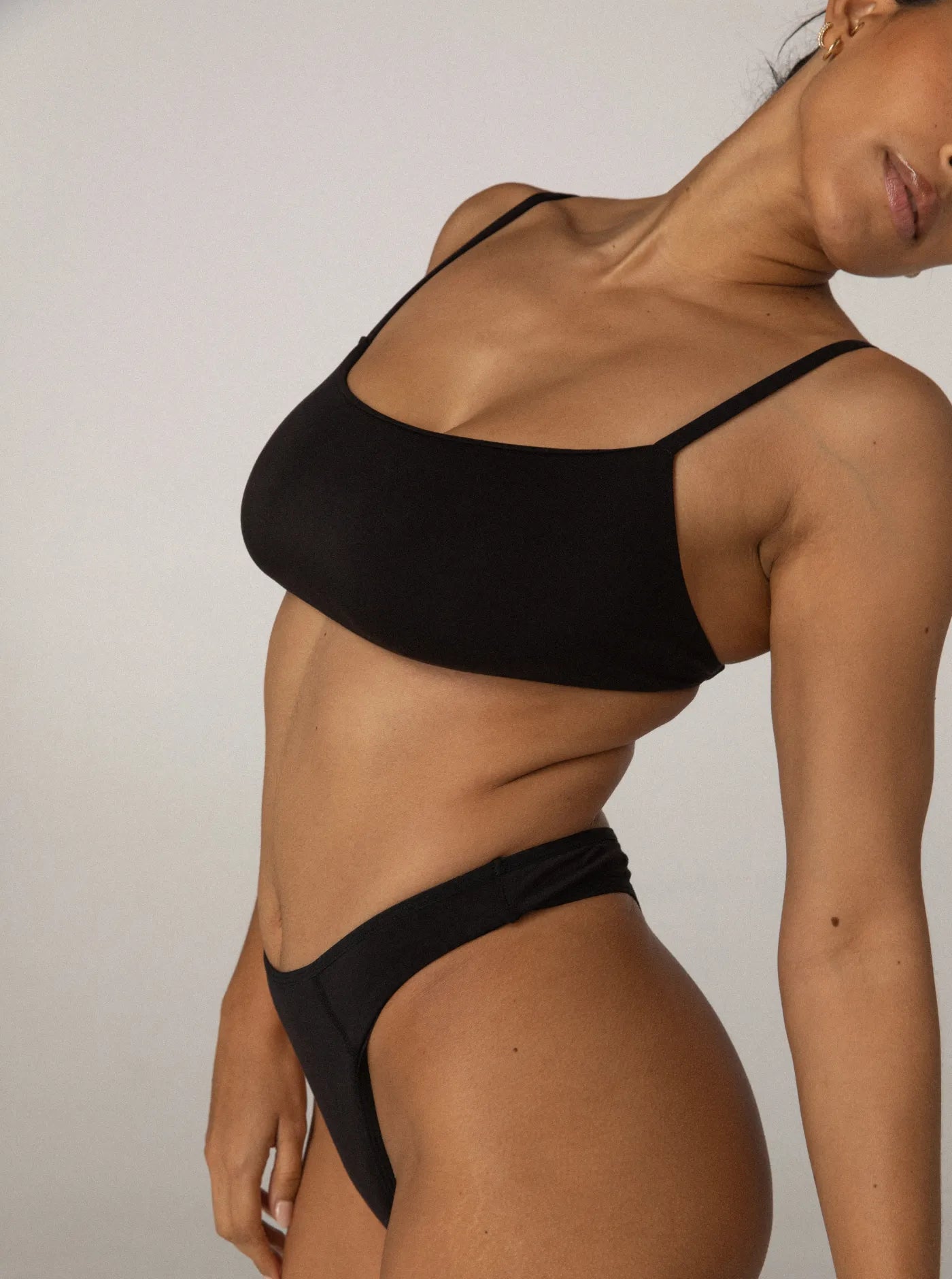 Leo High Cut Bra Charcoal