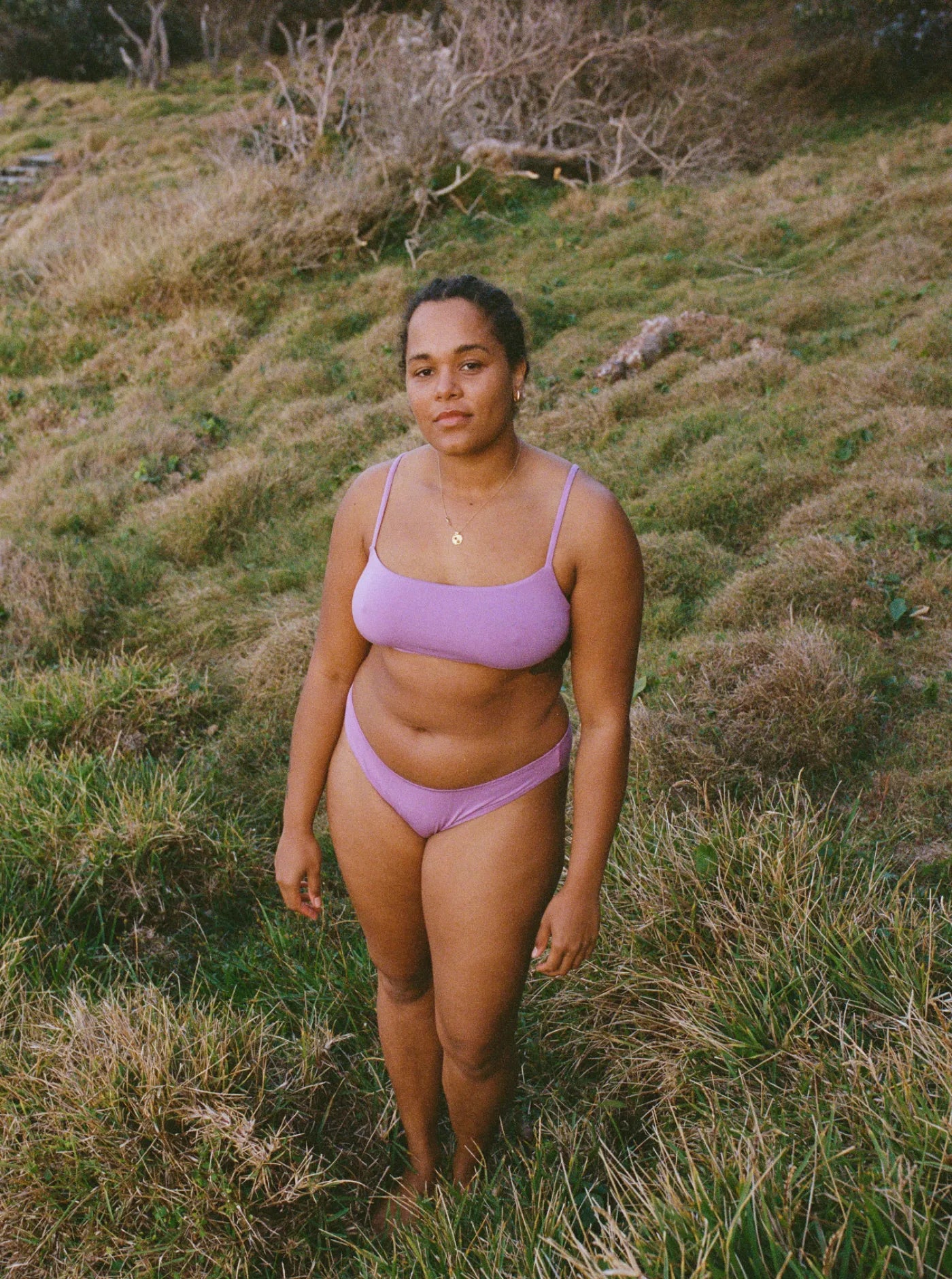 Leo High Cut Bra Plum