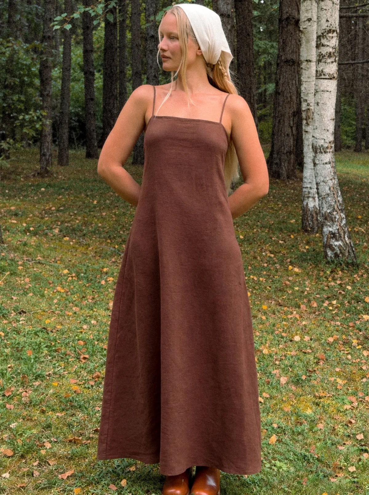 Marama Linen Dress Cedar